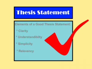 Where does the thesis statement go in a summary