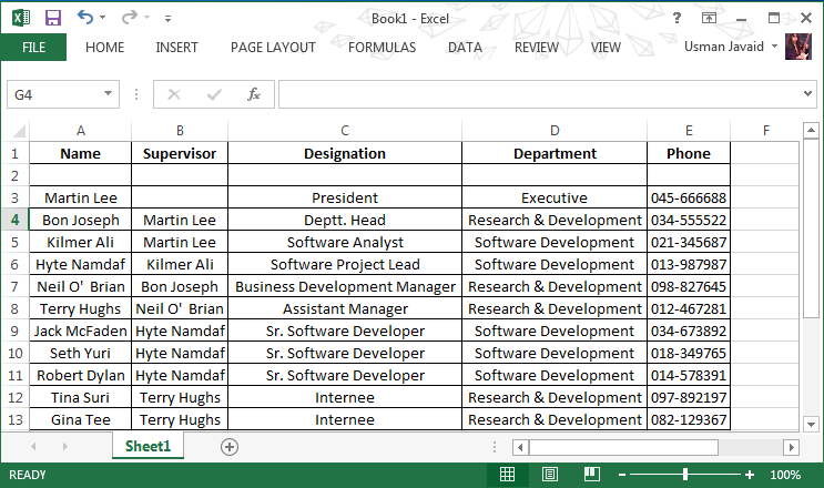 Create Org Chart From Excel Spreadsheet